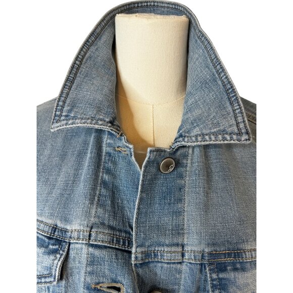 NWT Cosmic Blue Love Medium Denim Jacket Light Wash - Picture 3 of 14